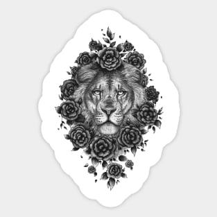Lion in flowers Sticker